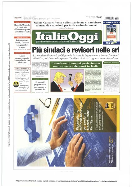 Italia oggi : quotidiano di economia finanza e politica